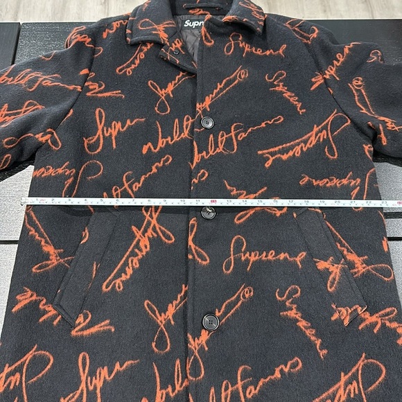 Supreme Script Logos Wool Overcoat - M - Picture 12 of 12